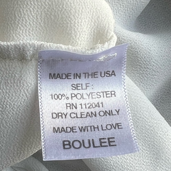Boulee Open Shoulder Blouse Womens Size 4 Off White Solid Key Hole Top - Picture 9 of 9